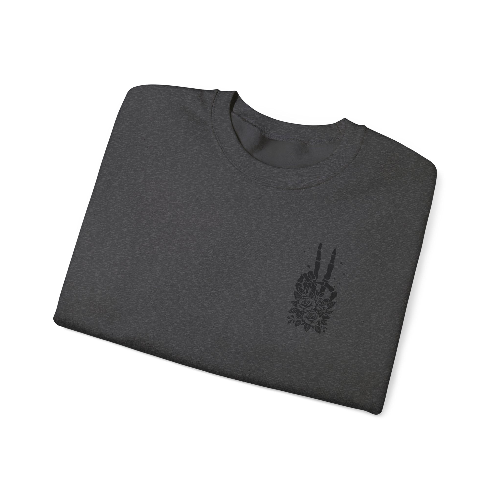 Crewneck Sweatshirt — "Expensive and Talks Back" Skeleton Graphic