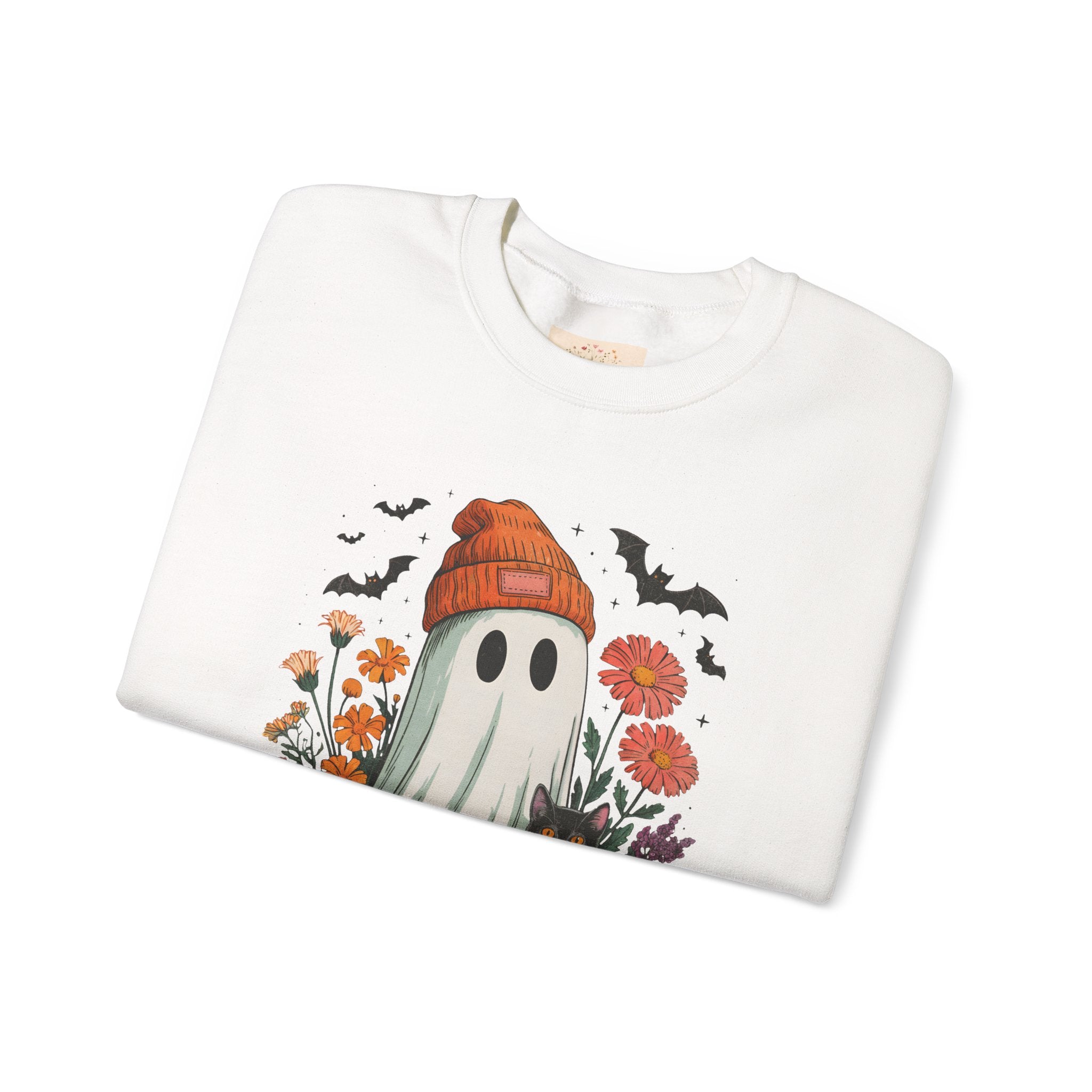Halloween Ghost & Pumpkin Crewneck Sweatshirt