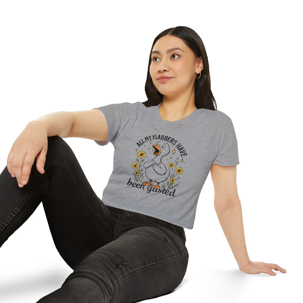 Crop Top — "All My Flabbers Have Been Gasted" Cute Goose Festival Tee