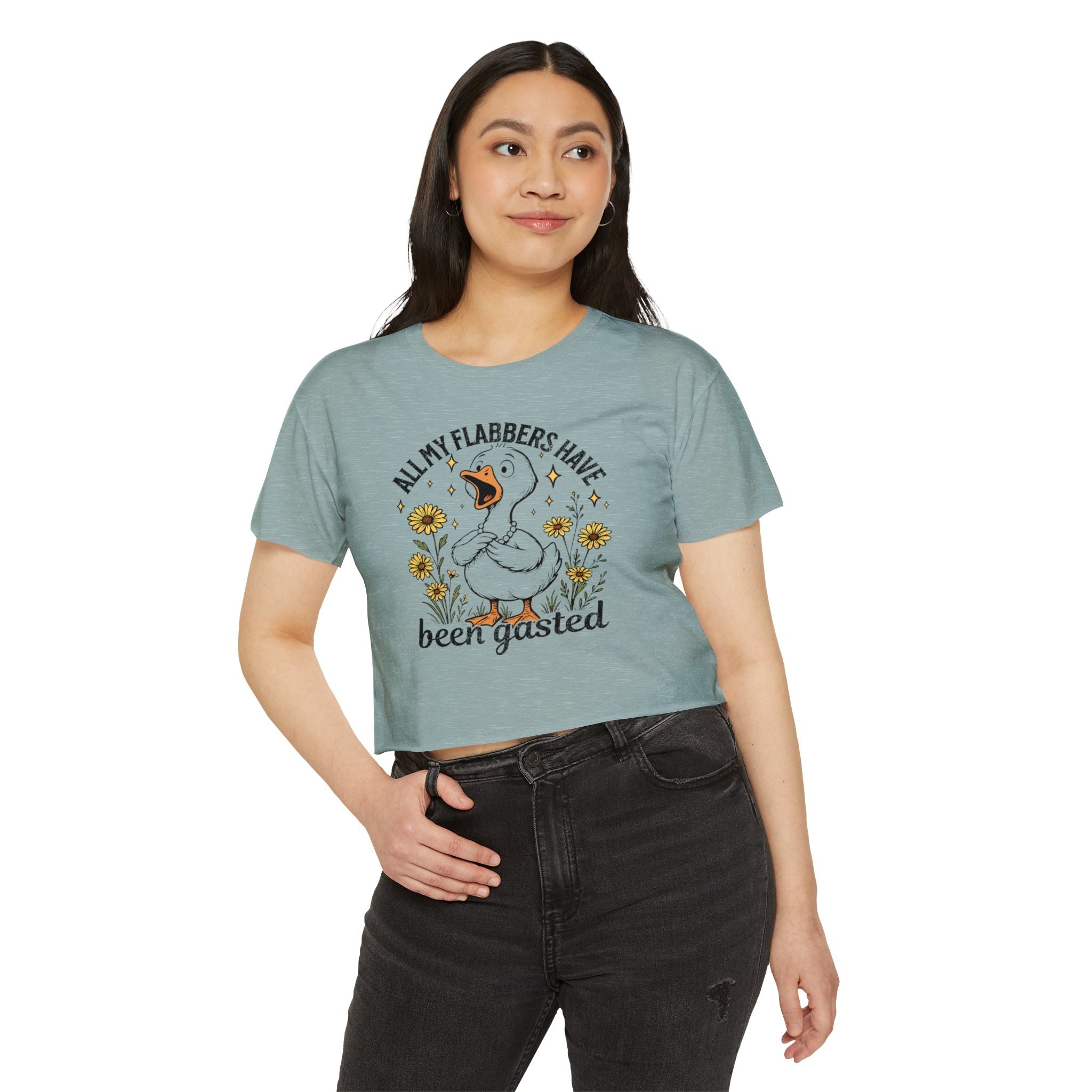 Crop Top — "All My Flabbers Have Been Gasted" Cute Goose Festival Tee