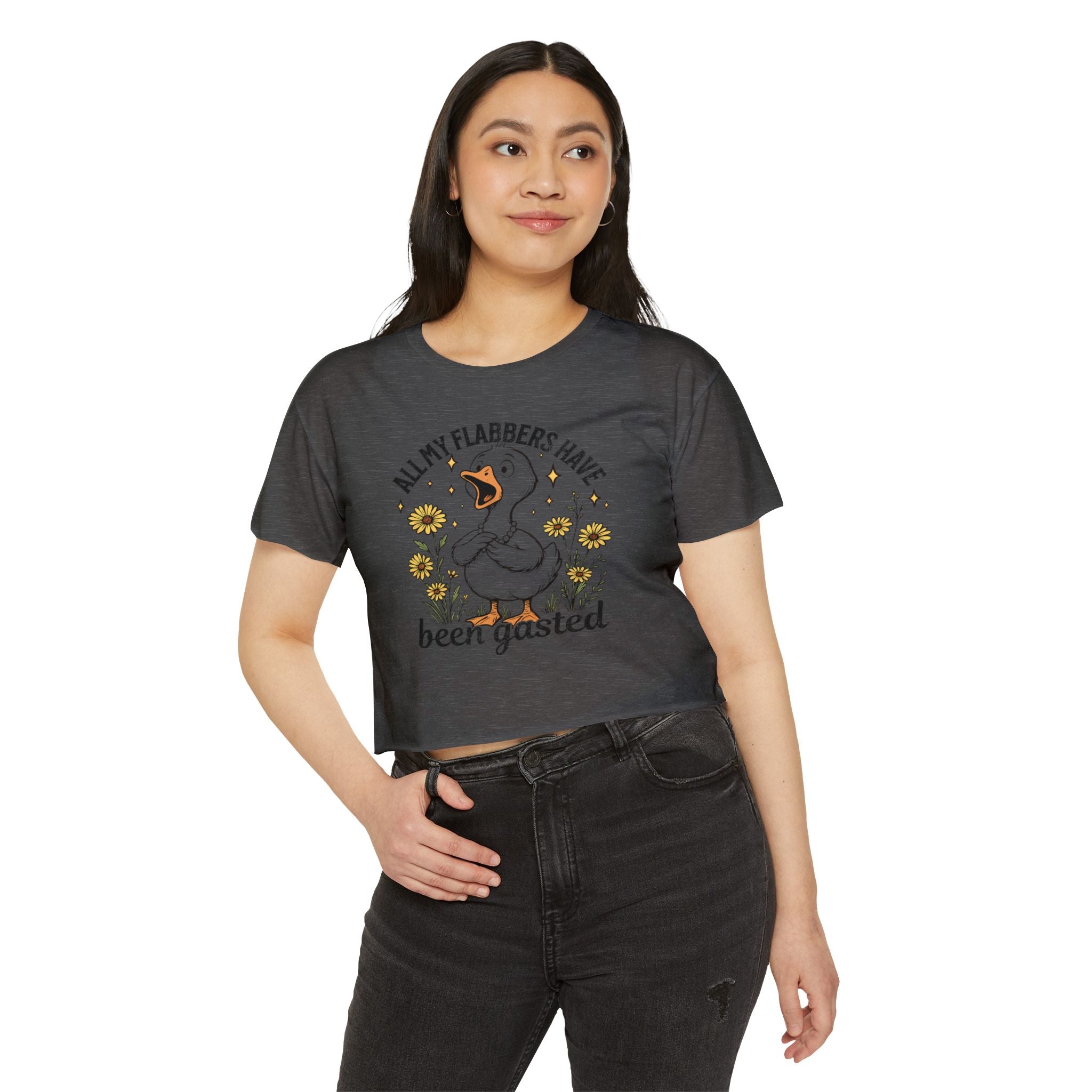 Crop Top — "All My Flabbers Have Been Gasted" Cute Goose Festival Tee