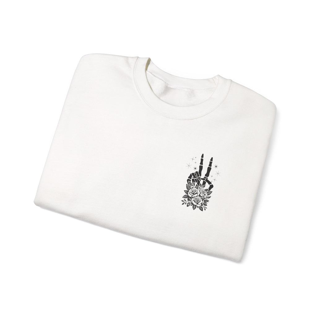 Crewneck Sweatshirt — "Expensive and Talks Back" Skeleton Graphic