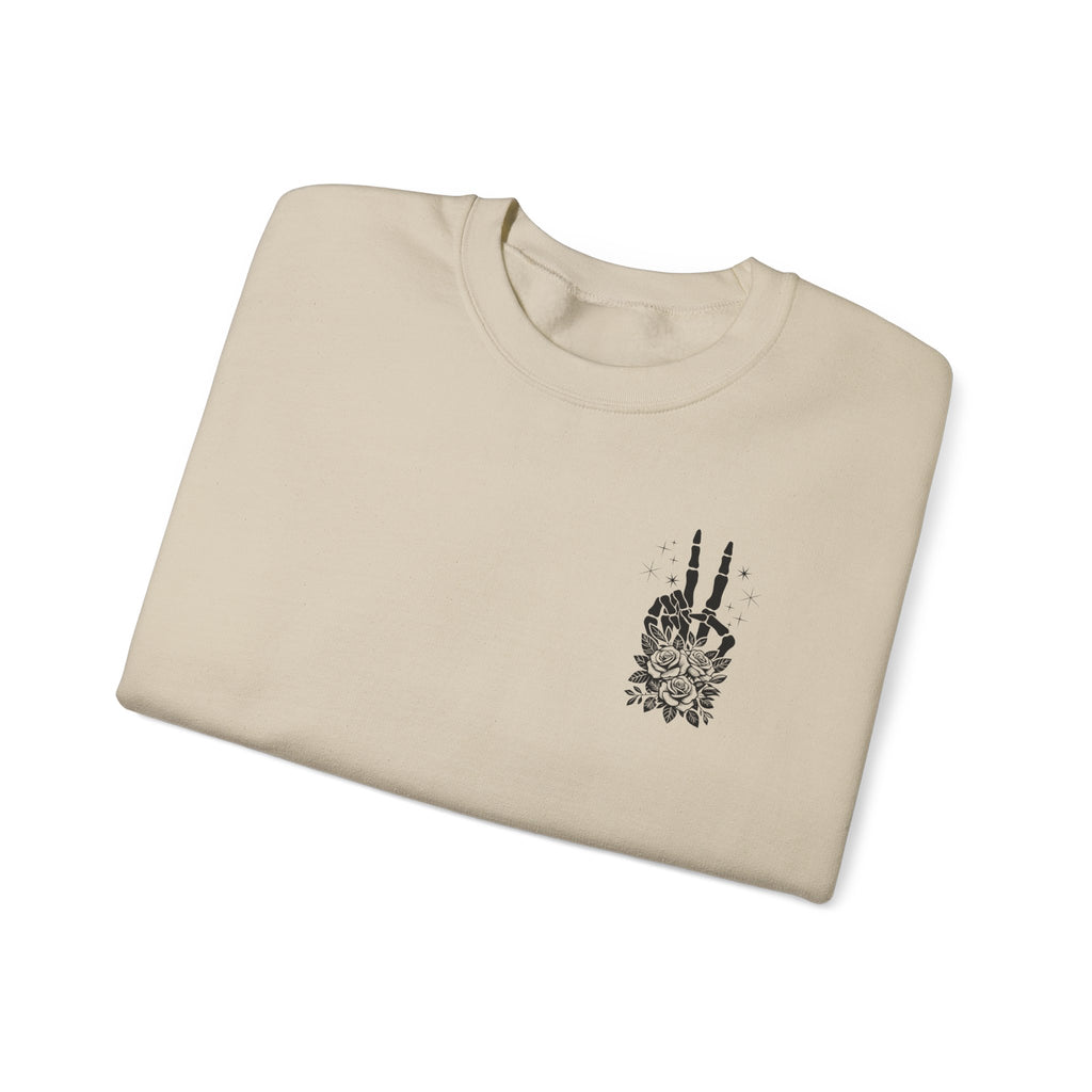 Crewneck Sweatshirt — "Expensive and Talks Back" Skeleton Graphic