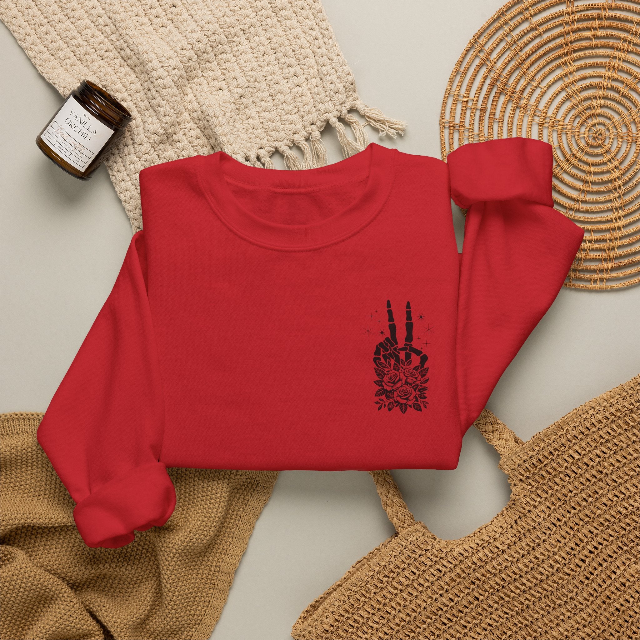 Crewneck Sweatshirt — "Expensive and Talks Back" Skeleton Graphic
