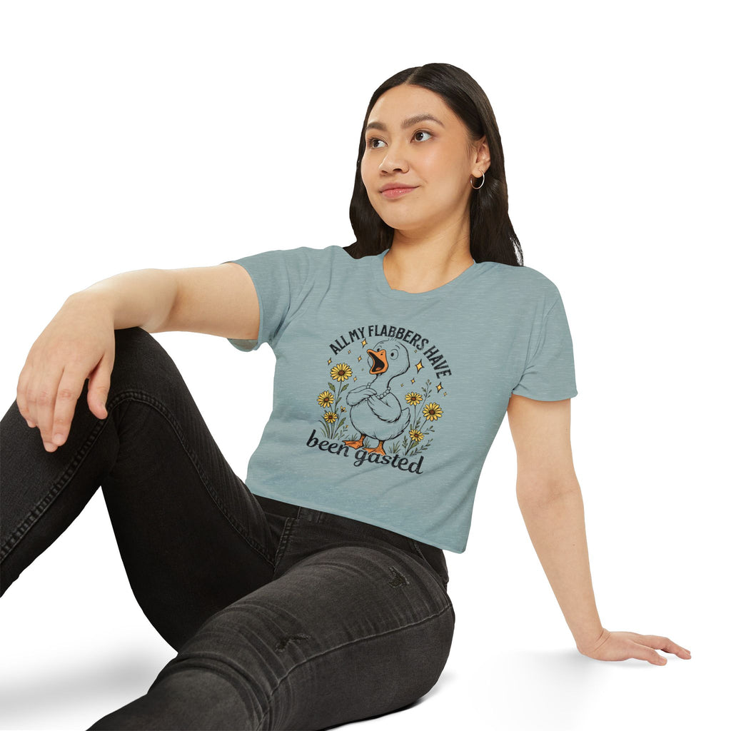 Crop Top — "All My Flabbers Have Been Gasted" Cute Goose Festival Tee