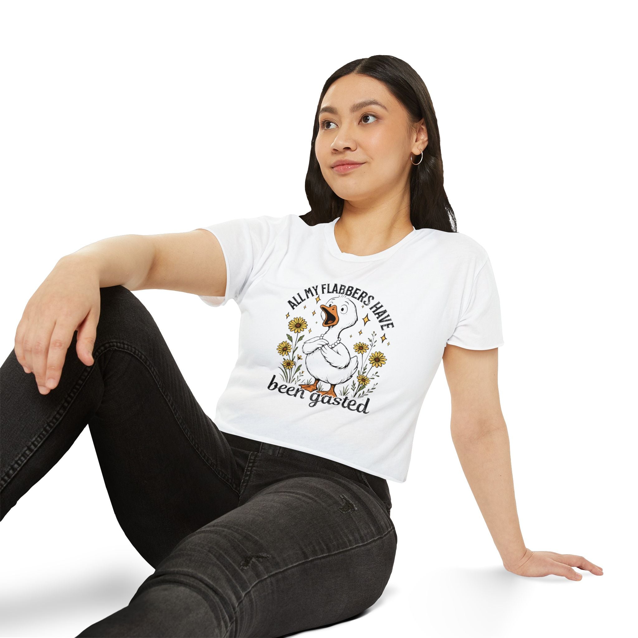 Crop Top — "All My Flabbers Have Been Gasted" Cute Goose Festival Tee