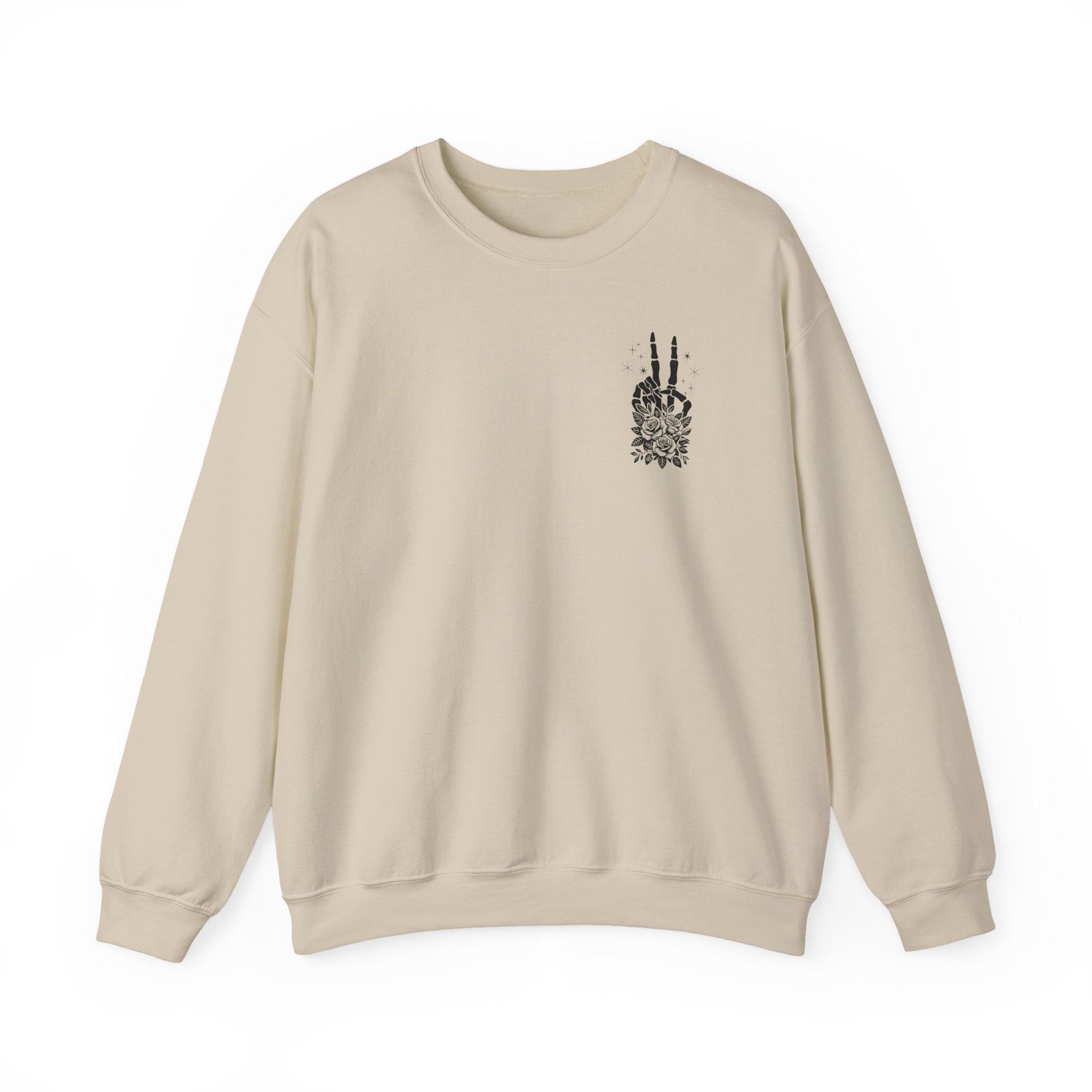 Crewneck Sweatshirt — "Expensive and Talks Back" Skeleton Graphic