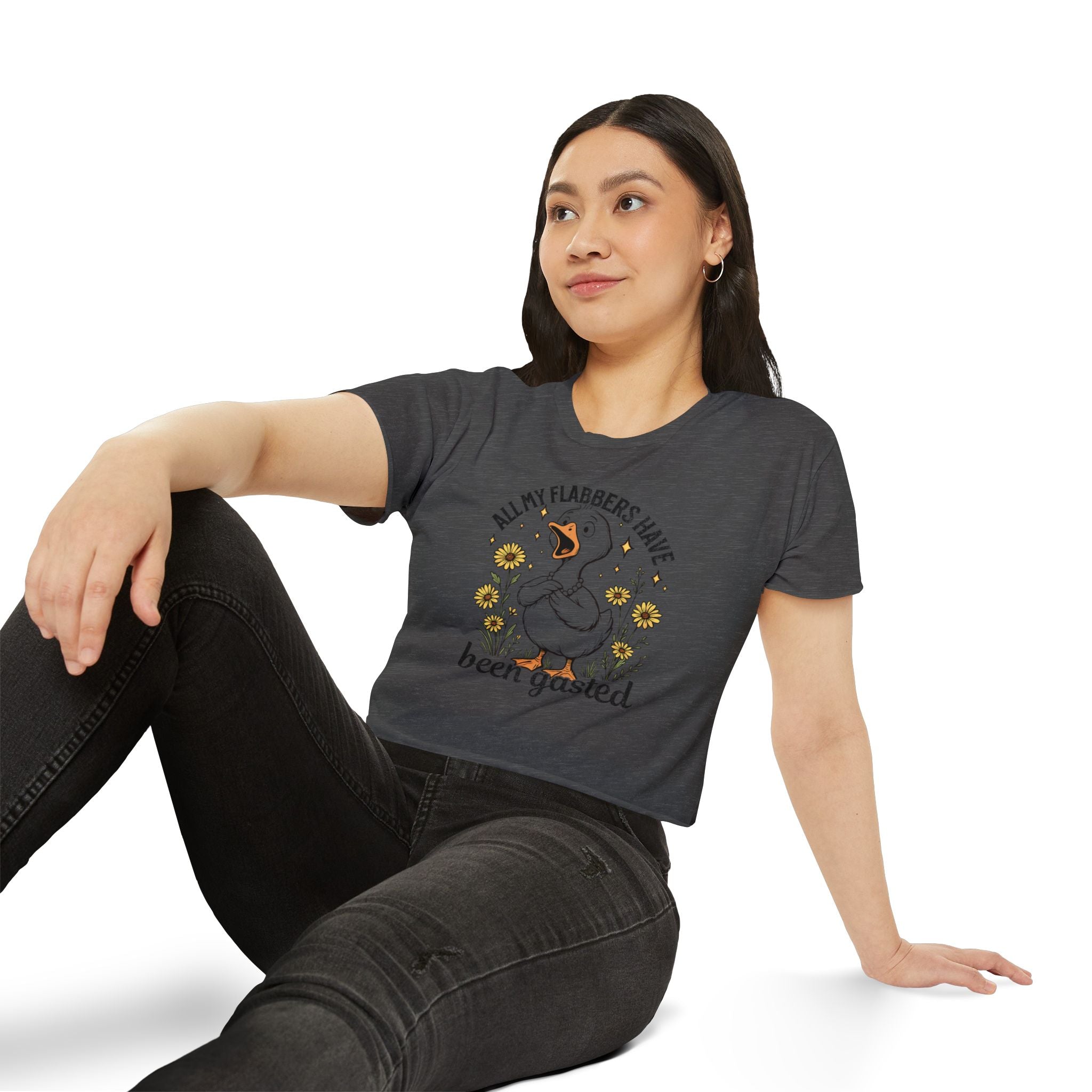 Crop Top — "All My Flabbers Have Been Gasted" Cute Goose Festival Tee