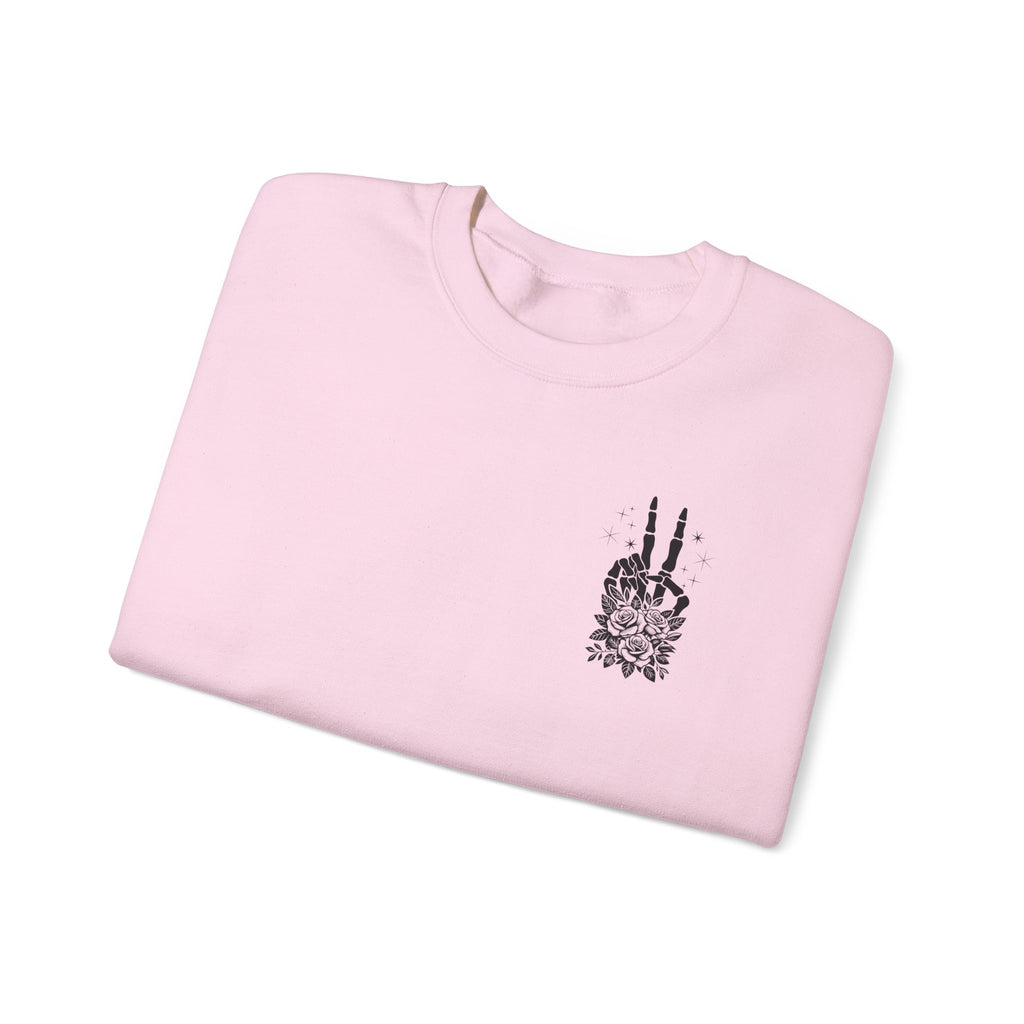 Crewneck Sweatshirt — "Expensive and Talks Back" Skeleton Graphic