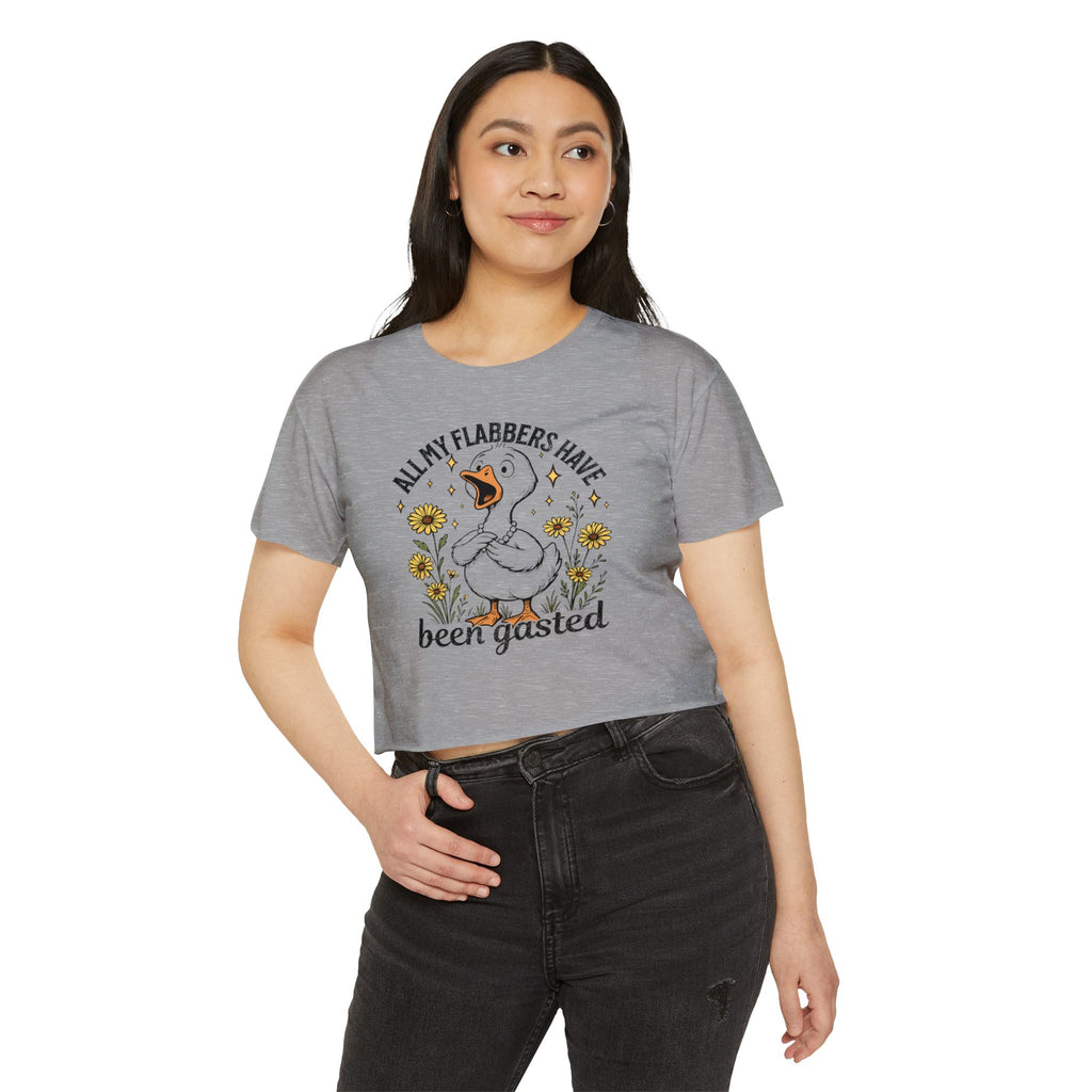Crop Top — "All My Flabbers Have Been Gasted" Cute Goose Festival Tee