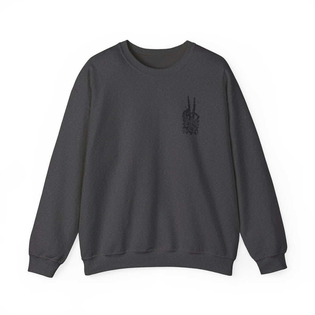 Crewneck Sweatshirt — "Expensive and Talks Back" Skeleton Graphic