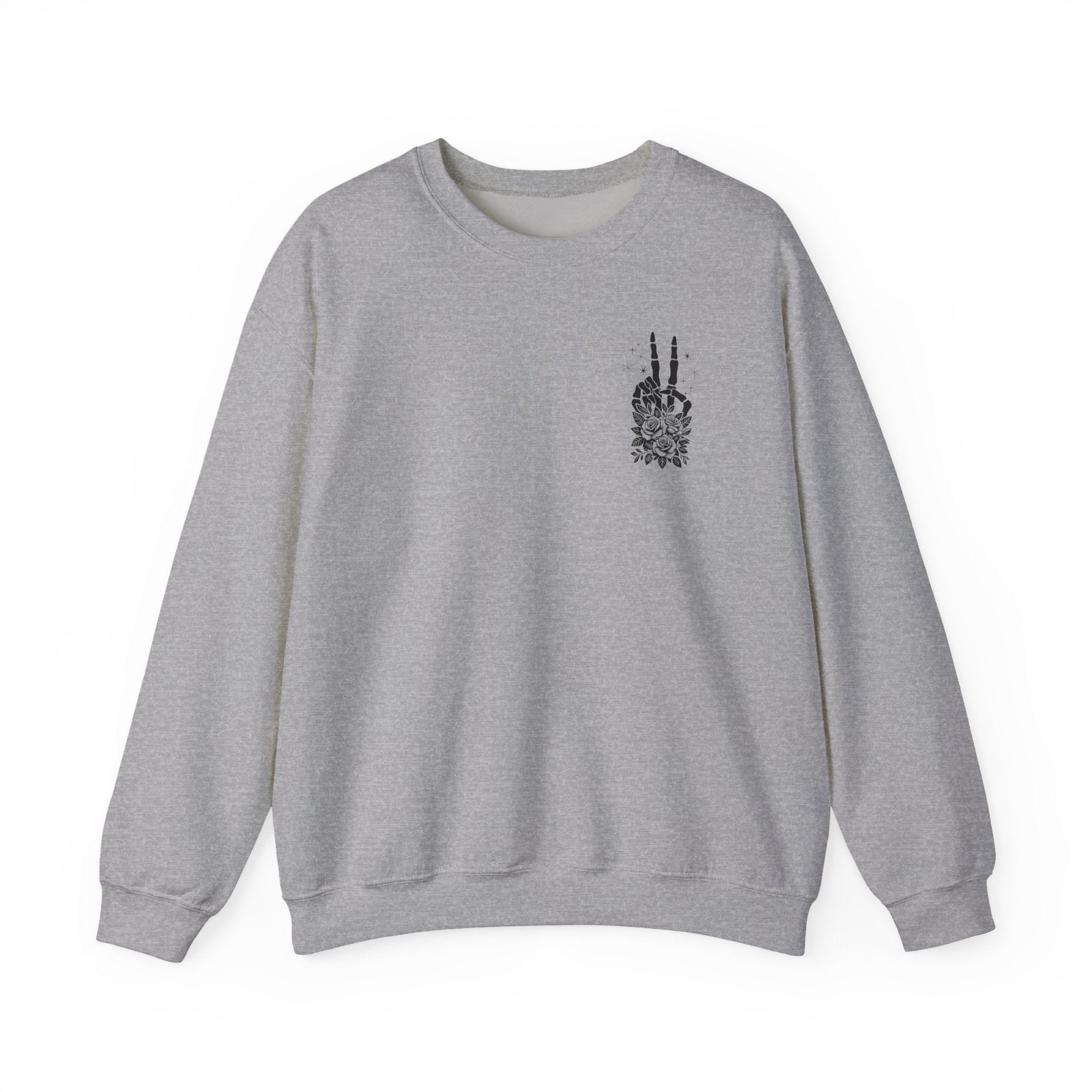 Crewneck Sweatshirt — "Expensive and Talks Back" Skeleton Graphic