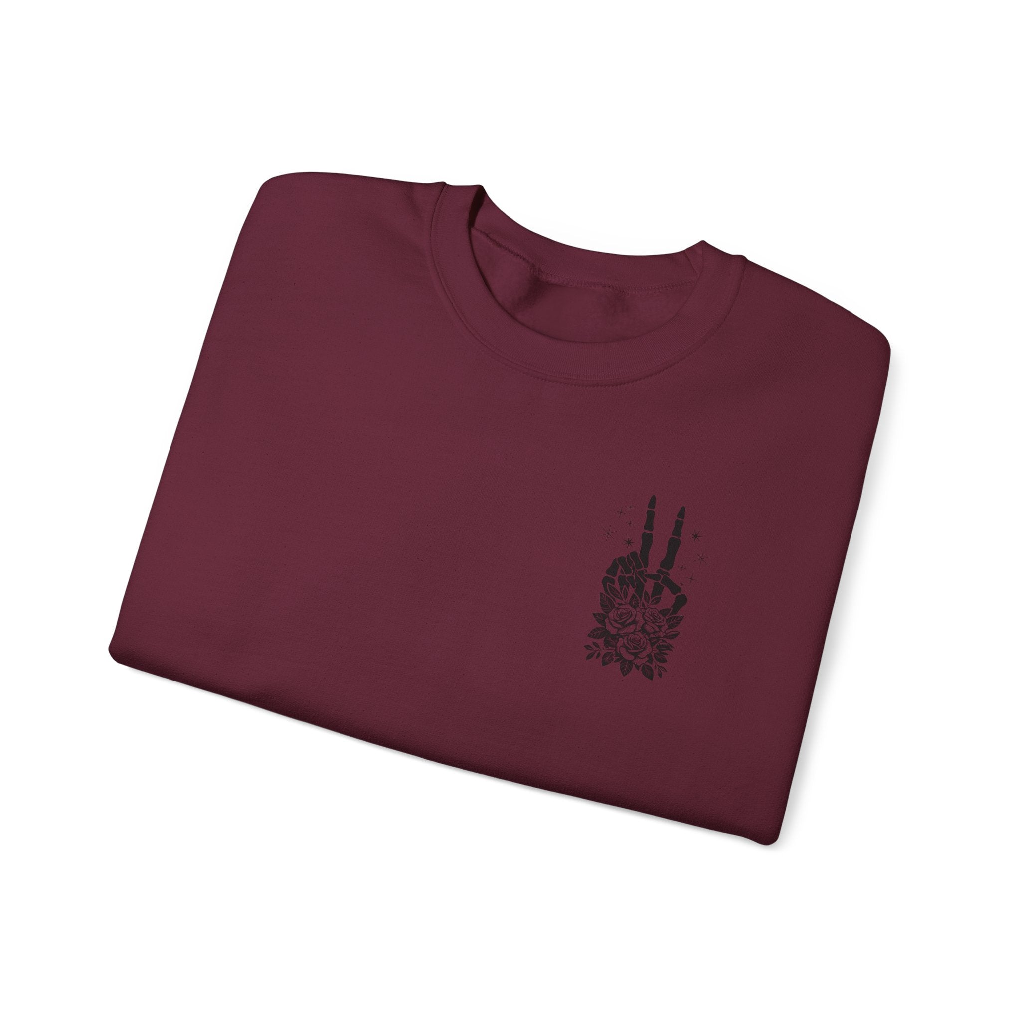 Crewneck Sweatshirt — "Expensive and Talks Back" Skeleton Graphic