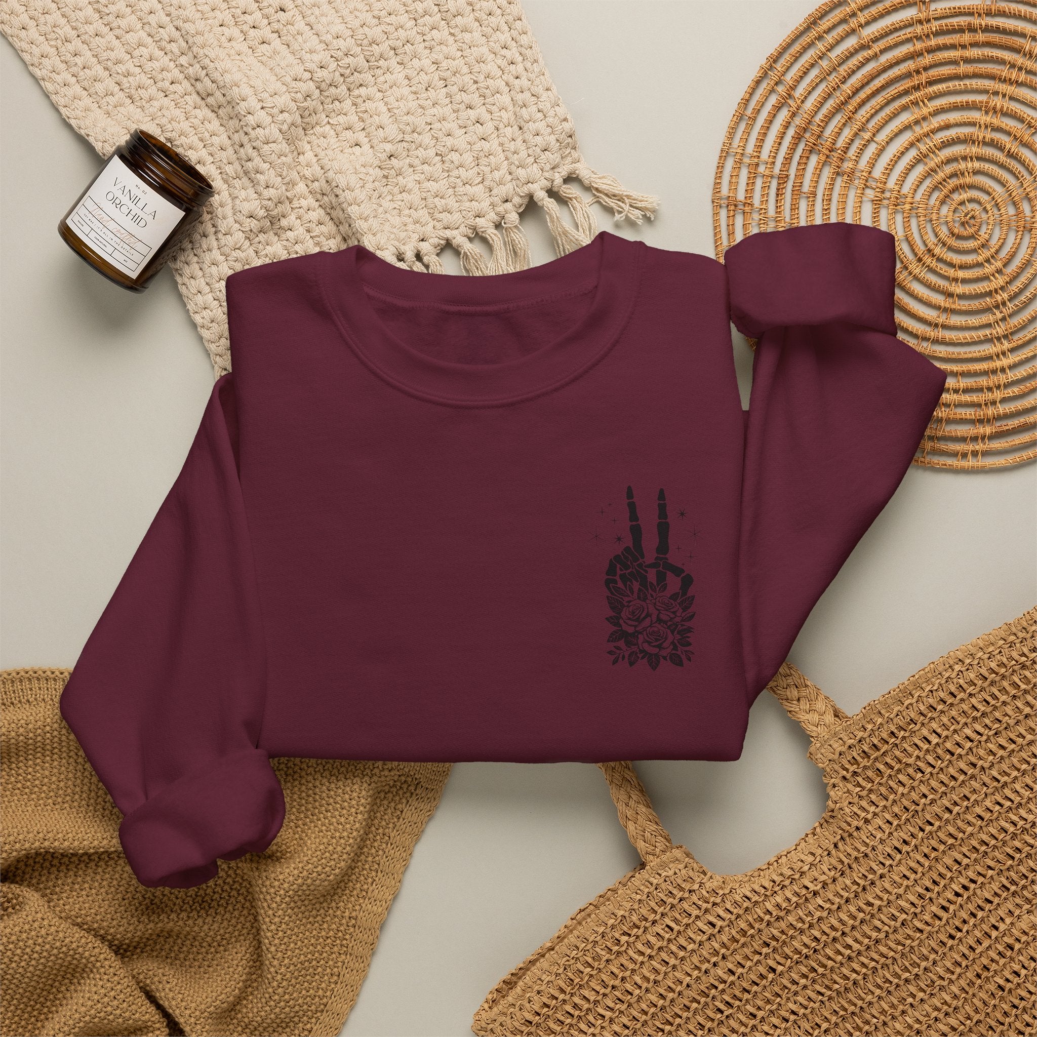 Crewneck Sweatshirt — "Expensive and Talks Back" Skeleton Graphic